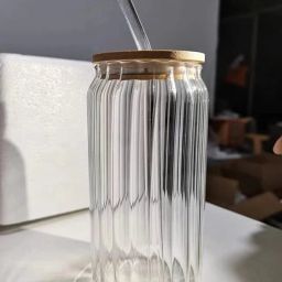 Mason Cola Can Glass Jar with Wooden Lid | Stylish Reusable Drink Cup,juice-image-34