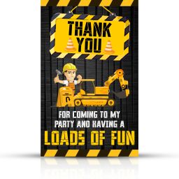 Under Construction Theme Thank You for Coming To My Party Tags for Birthday Invitation Card-14