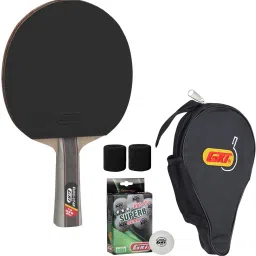 Euro Star TT Racket + Superb 40+ TT Ball + Wrist Band Red, Black Table Tennis Racquet-image-50