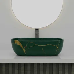 Premium Designer Ceramic Wash Basin Glossy finish( 18x13x5 ) green 154 Table Top Basin-picture-14