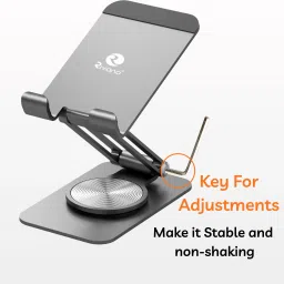 Rivano RN-HO-06 360 Degree Rotating Mobile and Tablet Stand, Grey Mobile Holder image 5