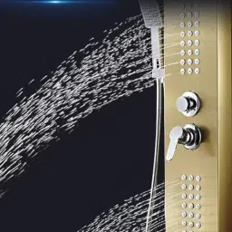 AGEON 5-in-1 Black Thermostatic Shower Panel with Rainfall, Jets & Display 5 In 1 Shower System image 3