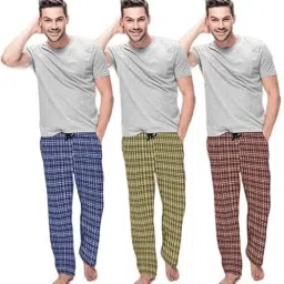 Pack of 3 Men’s Soft Cotton Pyjama | Ultra-Light Breathable & Comfortable Nightwear | Men Pyjama-picture-2