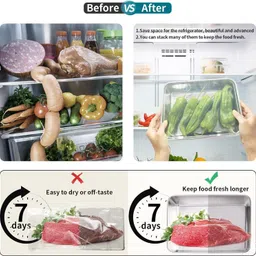 totthar 2000ML Stainless Steel Food Storage Container with Transparent Airtight Lid Tray Serving Set-picture-2