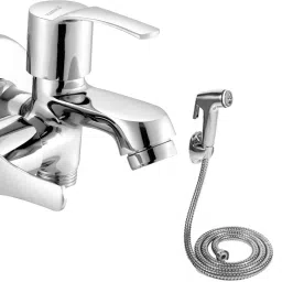 Spark Bib Cock 2 Way With Soft Health Faucet Complete Set For Kitchen And Bathroom Tap Twin Elbow Valve Faucet-image-3