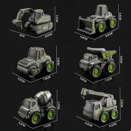 bestie toys Unbreakable Construction Set of 6 Toys Engineering Construction Vehicle for Chil image 2