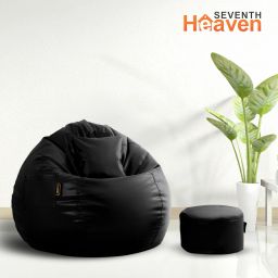 4XL Filled Bean Bag with Cushion and Footrest - Scratch Resistant Premium Leatherite Bean Bag ChairWith Bean Filling-picture-16