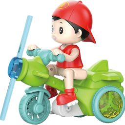 Bump & Go Toy with Flashing Lights Music Sound Stunt Tricycle Bump and Go Toy multicolor Tricycle-12