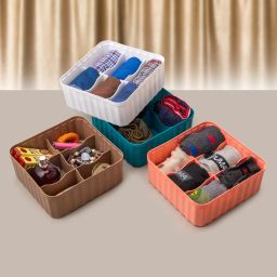 Storage Socks Tray Organizer for Wardrobe, Undergarment Cosmetic Makeup Rack - 4 Drawer Divider-image-9