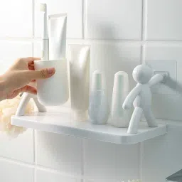 decoroid Multipurpose Wall Mount Self Adhesive Floating Shelf NRS8.631 Plastic Wall Shelf image 2