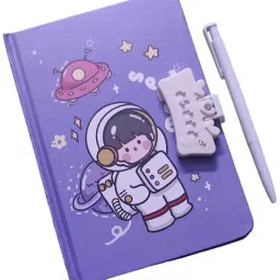 Space Diary for Girls with Password Lock Diary with Pen Lock Diary For Girls A5 Diary Ruled 40 Pages-38