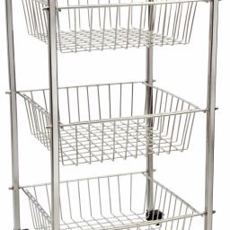 Premium Stainless Steel Vegetable Stand | Onion Potato Trolley Stainless Steel Kitchen Trolley-17