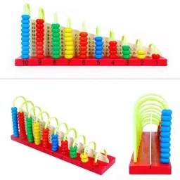 kishore collection Wooden Calculation Shelf+Abacus Frame(Combo)Stacking Counting learning for kids image 3