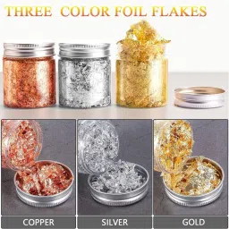ask Gold Leaf Foil Schabin Gilding Metal Leaf Flakes Three Bottles Kit x14-image-66