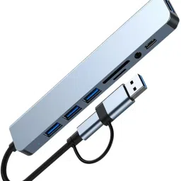 fotokina 8 in 1 Ports USB a Type C USB HUB SD TF Card Reader Card Reader-image-48
