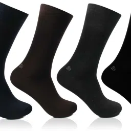 Plain Black Colour Office/ Business/ Formal Full Length Socks for Men Self Design, Solid Mid-Calf/Crew-image-11