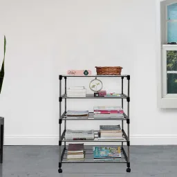 Wheel_Metal_Bookshelf Metal Open Book Shelf-11