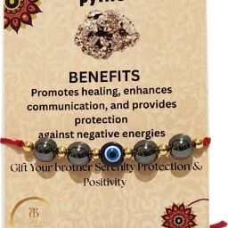 Designer Pyrite / Gem stone rakhi set of 1 Assorted Rakhi Set-8