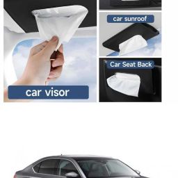 Black Car Tissue Napkin Holder for Sun Visor and Backseat – Universal Fit V3 Vehicle Tissue Dispenser-image-60