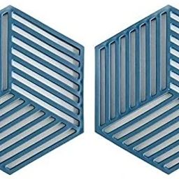 PVC Coaster Heavy-B2 Line-Blue_2,Pack of 2 Silicone Trivet-6