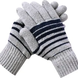 Striped, Self Design, Printed Winter Men Gloves-image-76