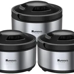 Stainless Steel Casserole Set of 3 (2.5, 3.5, 4.5L) Pack of 3 Thermoware Casserole Set-6