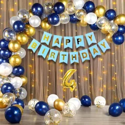 Happy Birthday Decoration Full Set for Boys and Girls for 4 Year-23