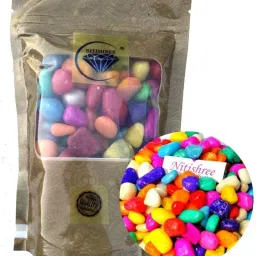 Small Multi-Color Mixed Stones ( Colourfor Glossy Color Stone Decoration Stone and Decorative (Multicolour) Polished Marble Pebbles) for Home Garden Aquarium Outdoor Plants Pots Garden, Fish Tank Aquarium, Table, Vase Fillers Table Decor Fountain River Rock Planted Substrate-25