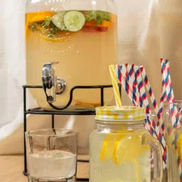 Water Pitcher for Detox Water - Mason Jar 4000 ml Liquid Dispenser Bottom Loading Water Dispenser-image-26