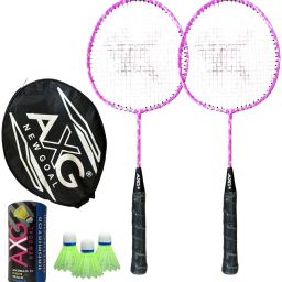 Pink Durable & Stylish Design 2 racquets with 3 plastic shuttles and cover Badminton Kit-picture-25