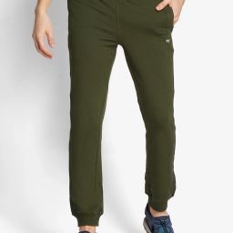 Men Solid Olive Track Pants-image-34