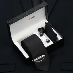 MUTAQINOTI Silk Cufflink & Tie Pin Set-image-85
