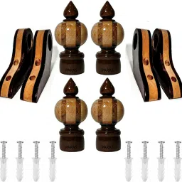 Beige Curtain Knobs, Rod Rail Bracket, Curtain Hooks, Curtain Rods, Curtain Rings Metal-image-61