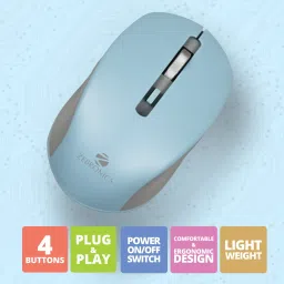 ZEBRONICS Jaguar Wireless Ambidextrous Optical Mouse Wireless Mouse, High Precision, 4 Buttons, Plug & Play Ambidextrous image 5