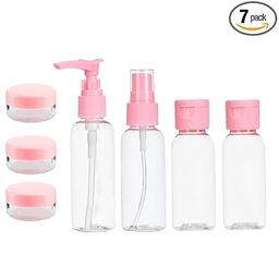 SaYes Travel Bottles for Toiletries, 7 Pieces Refillable Empty Mini Small Container Travelling Kit Set for Shampoo, Cosmetics image 2