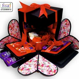 Explosion Box Love Gift for Couple(12 Chocolate & 1 Red Heart Box) without photo Greeting Card-16