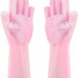 Rubber Silicone Cleaning Brush Scrubber Gloves Wet and Dry Glove-image-64