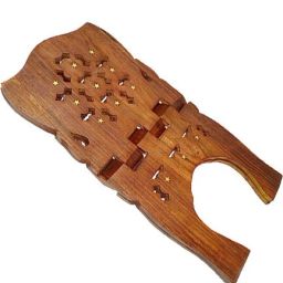 Divine Edge Wooden Pooja Book Stand – A Sacred Companion for Your Spiritual Wooden Brown Rehal-image-81
