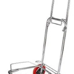 2 Wheeler Grocery Shopping Portable Basket Aluminium Folding Trolley Cart Luggage Trolley (Foldable) Luggage Trolley-image-1