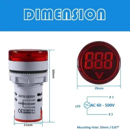 zenitrain Volt Meter LED Digital Display Gauge Volt Digital,Voltage Meter Indicator Digital Voltage Tester image 3