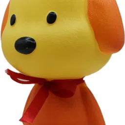 Medium size cute Pluto dog piggy bank with realistic look orange toy for kids Coin Bank-image-3