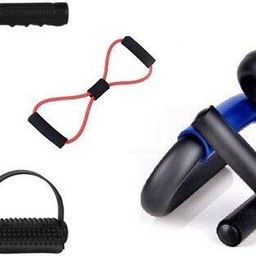 fitronyx HOME WORKOUT KIT OF SINGLE SPRING TUMMY TRIMMER, PUSH UP BAR AND RESISTANCE TUBE Fitness Accessory Kit Kit-picture-22