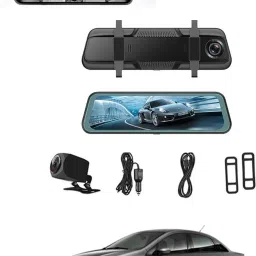 Digital 9.66inch Mirror DVR Full Touch Screen With TFT/Night Vision For Car-177 Black LED-image-99