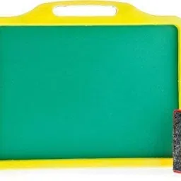 dherik tradworld Educational Alphabet Slate 2 in 1 to Learn Pictures, spellings & Alphabets Along with Green Writing Board and Chalk in Multi Color for Kids image 3