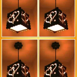 4522 (4 Lamp Set With Bulb) Love Wooden Lamp Hanging Night Light| Home Decor Pendants Ceiling Lamp-image-66