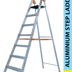 7 Step With Heavy Platform Aluminium Finish Ladder (5 Years Warranty) Big Foot Aluminium, Steel, Plastic Ladder-38