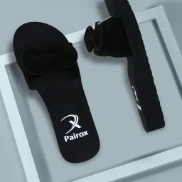 Pairox soft fancy velvet ladies slipper with bow|Latest design Dailywear slipper Women Flip Flops-image-4