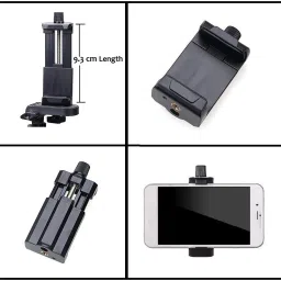 subton Ball Head for Tripod with Mobile Holder Mount Adapter|Camera Stand Clip Bracket Screw Lock Mobile Holder with Vertical and Horizontal Mode Video Recording|Compatible with All Mobile Phone, Tripods and Cameras Tripod Ball Head image 2