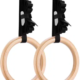 Gymnastic Rings Pull Up Hanging Rings with Heavy Duty Adjustable Straps Roman Pilates Ring-image-4