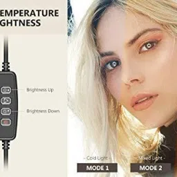 Treadmill Best Quality 10" inch LED Ring Light with 7 Ft Tripod Stand Combo and Phone Holder for Tiktok YouTube Reels Photo-shoot Video Live Stream Makeup Videos vlogging Vigo Video Shooting | 3 color modes Dimmable Lighting | Recording with Mobile Phone and Camera Clip Setup Ring Flash Flash image 2